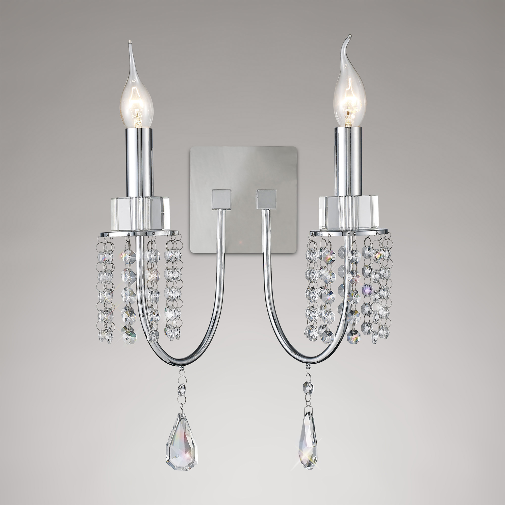 Emily Crystal Wall Lights Diyas Armed Wall Lights